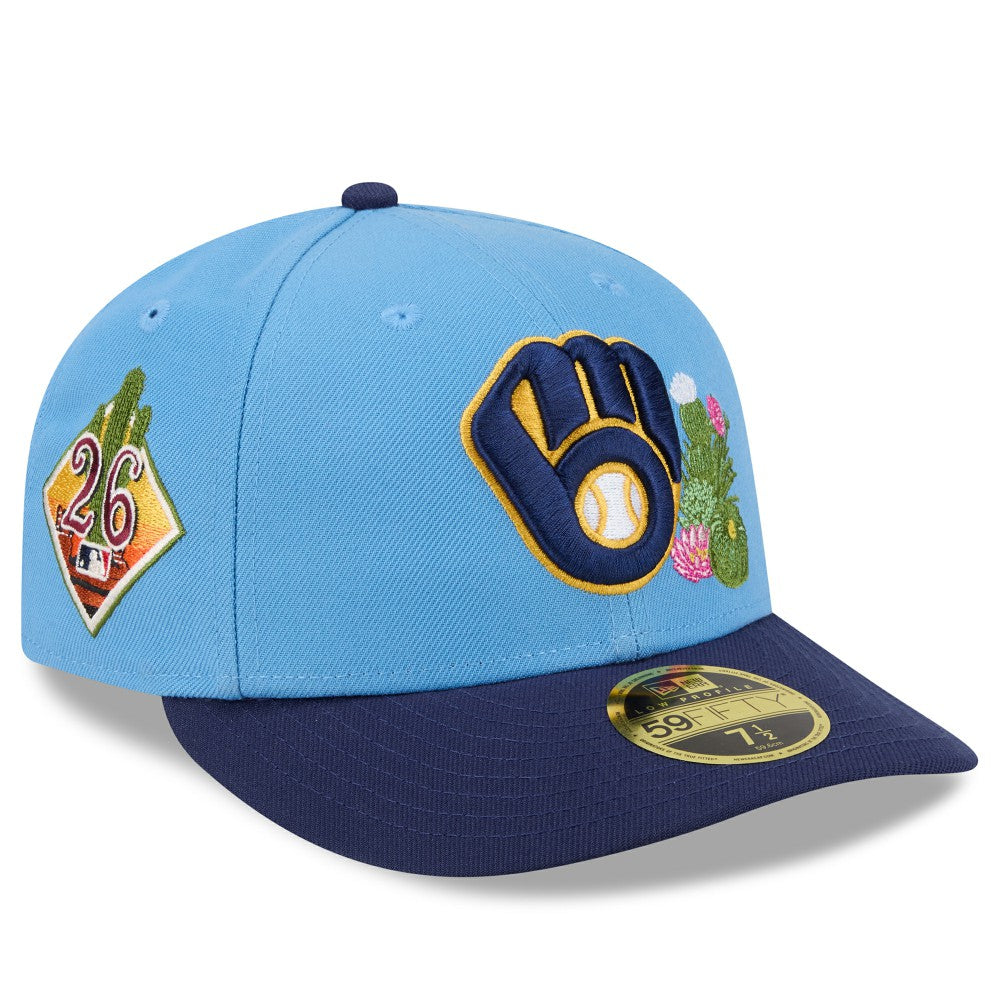 Milwaukee Brewers New Era 2026 Spring Training Low Profile 59FIFTY Fitted Hat - Light Blue/Navy - New Era on Sale