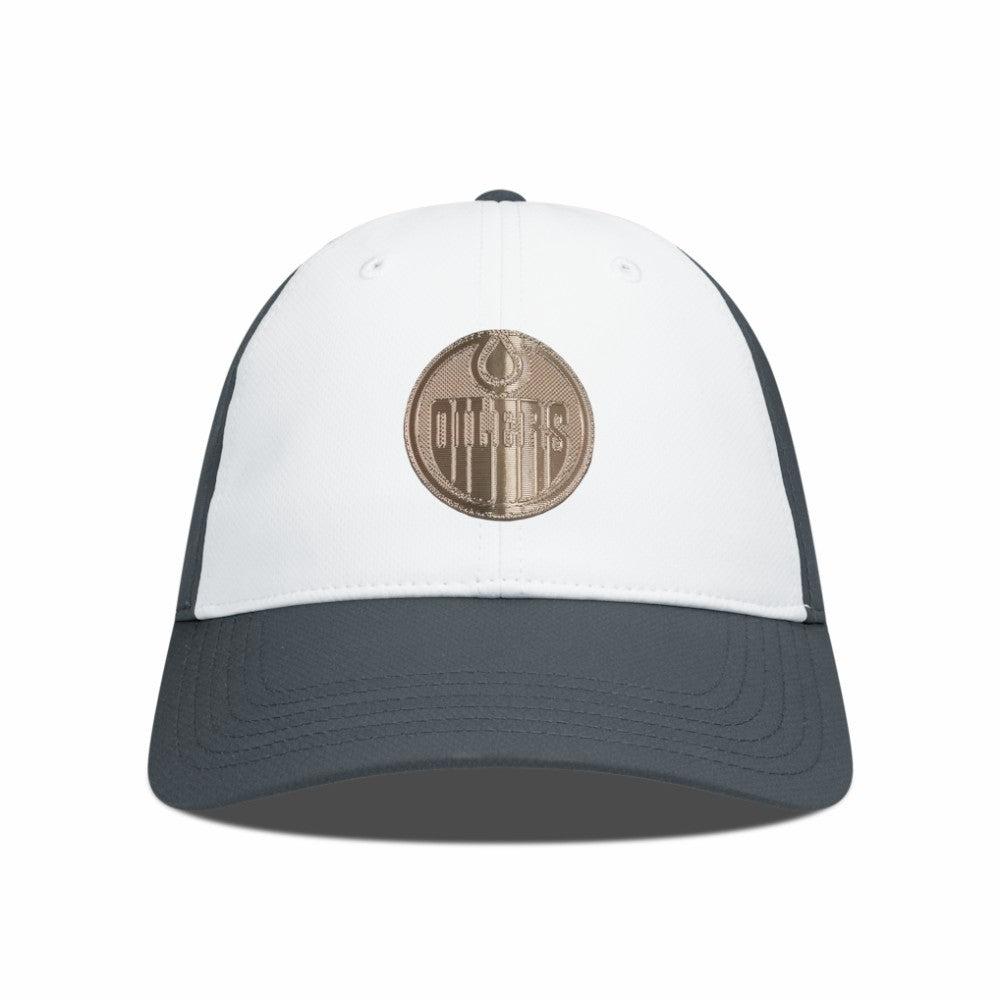 Edmonton Oilers Levelwear Endure Copper Insignia Adjustable Hat - White/Charcoal - NHL 203155876