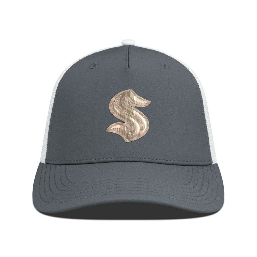 Seattle Kraken Levelwear Signal Copper Insignia Trucker Adjustable Hat - Charcoal/White - NHL 203155904