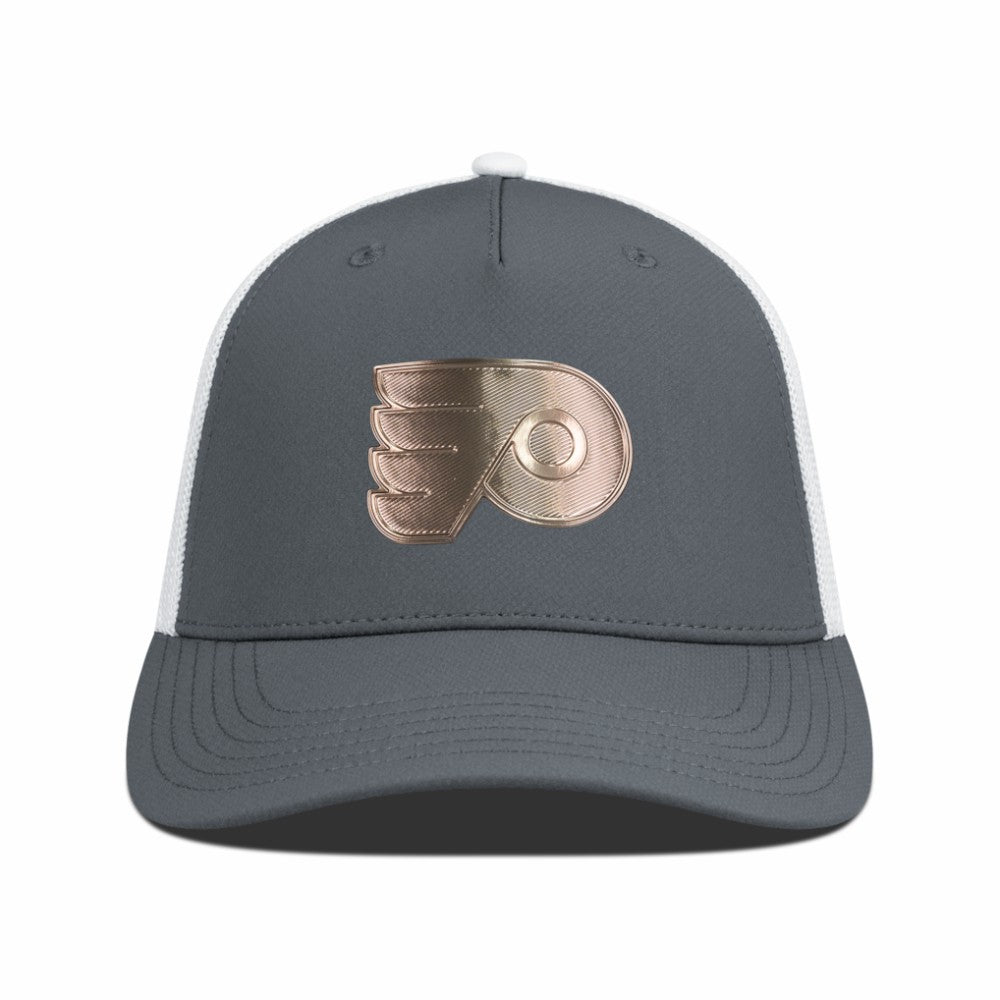 Philadelphia Flyers Levelwear Signal Copper Insignia Trucker Adjustable Hat - Charcoal/White - NHL 203155918