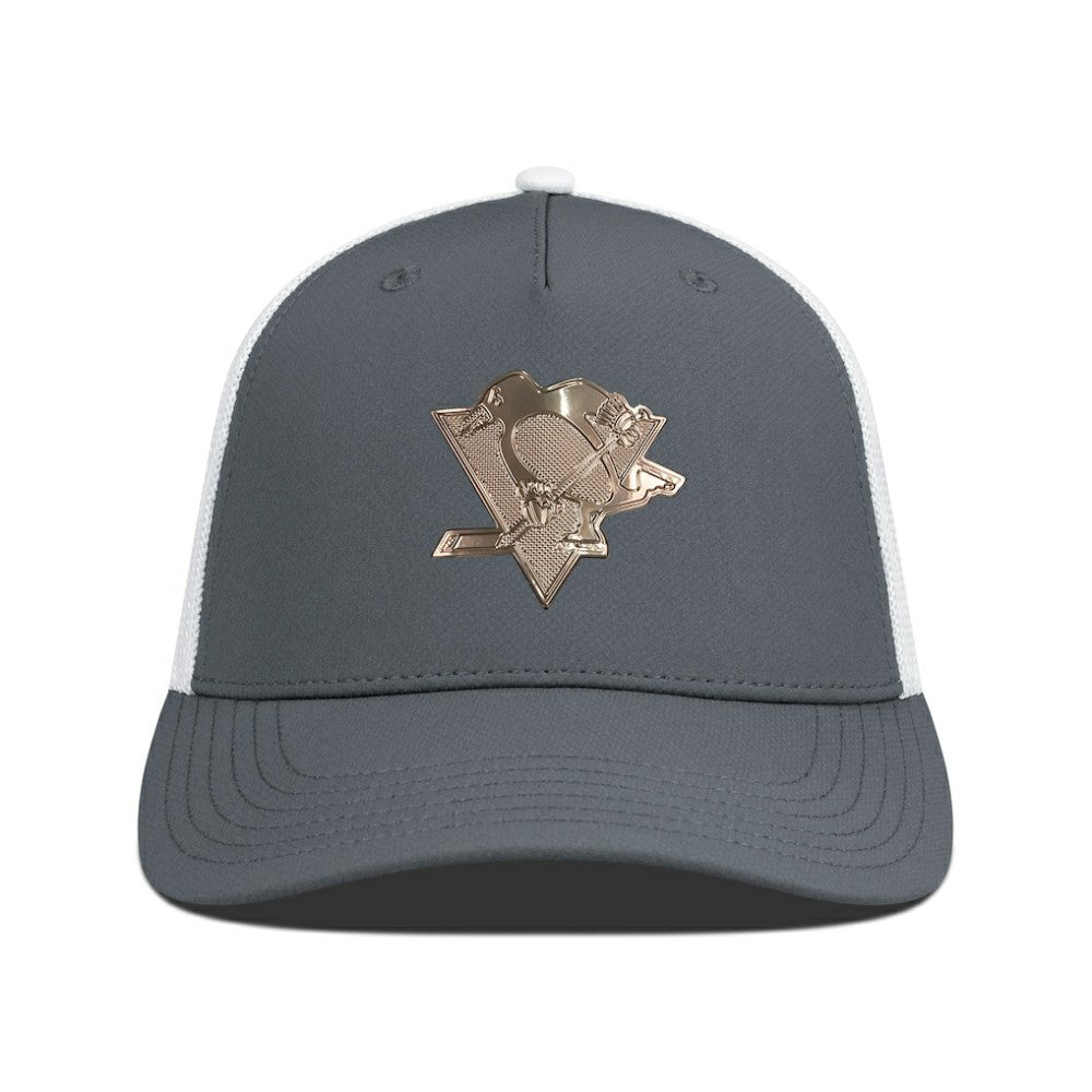 Pittsburgh Penguins Levelwear Signal Copper Insignia Trucker Adjustable Hat - Charcoal/White - NHL 203155920