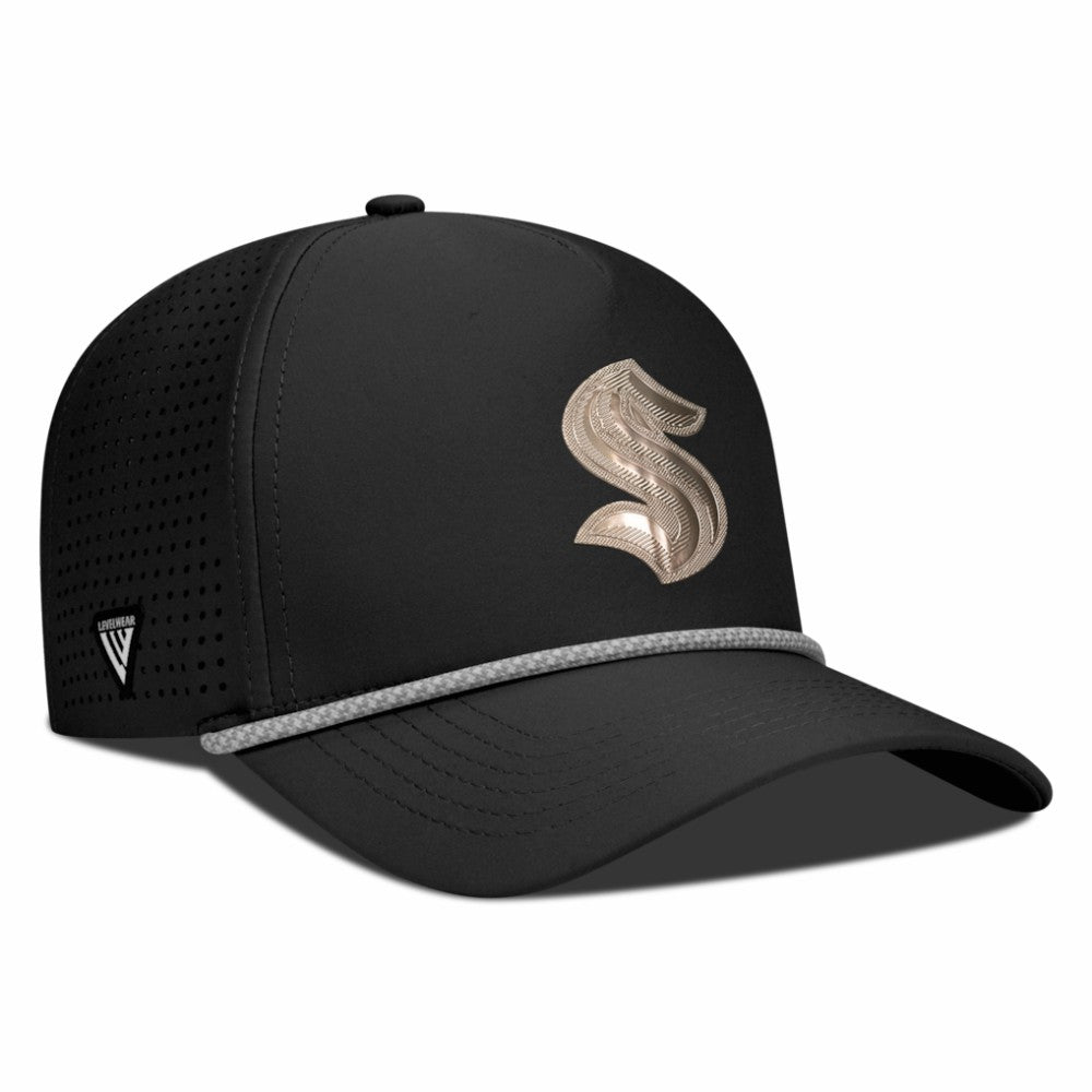 Seattle Kraken Levelwear Gordon Copper Insignia Vented Adjustable Hat - Black - NHL 203155957