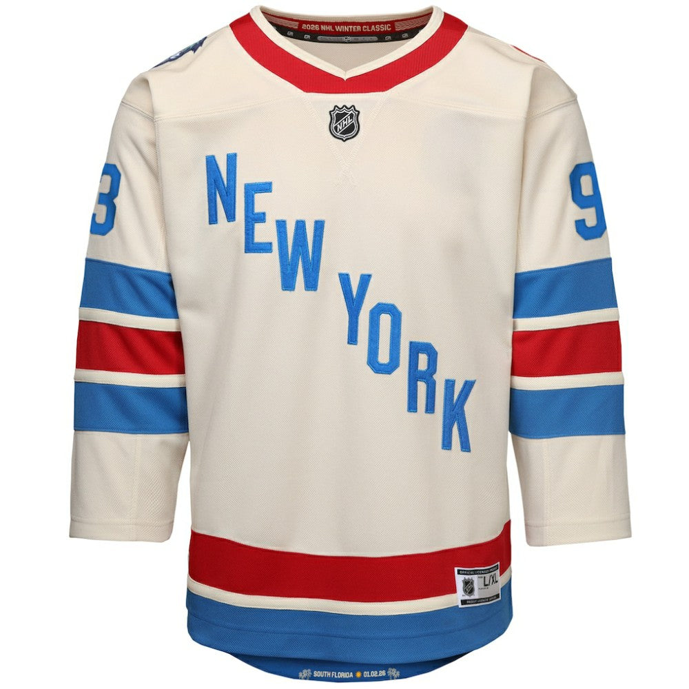 Mika Zibanejad New York Rangers Outerstuff Youth 2026 NHL Winter Classic Premier Jersey - White - NHL 203156095