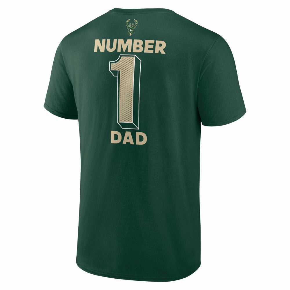 Milwaukee Bucks #1 Dad Jersey T-Shirt Hunter Green