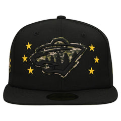 Minnesota Wild New Era Military Appreciation Digital Camo Stars 59FIFTY Fitted Hat - Black - NHL 203156192