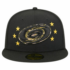 Carolina Hurricanes New Era Military Appreciation Digital Camo Stars 59FIFTY Fitted Hat - Black - NHL 203156194