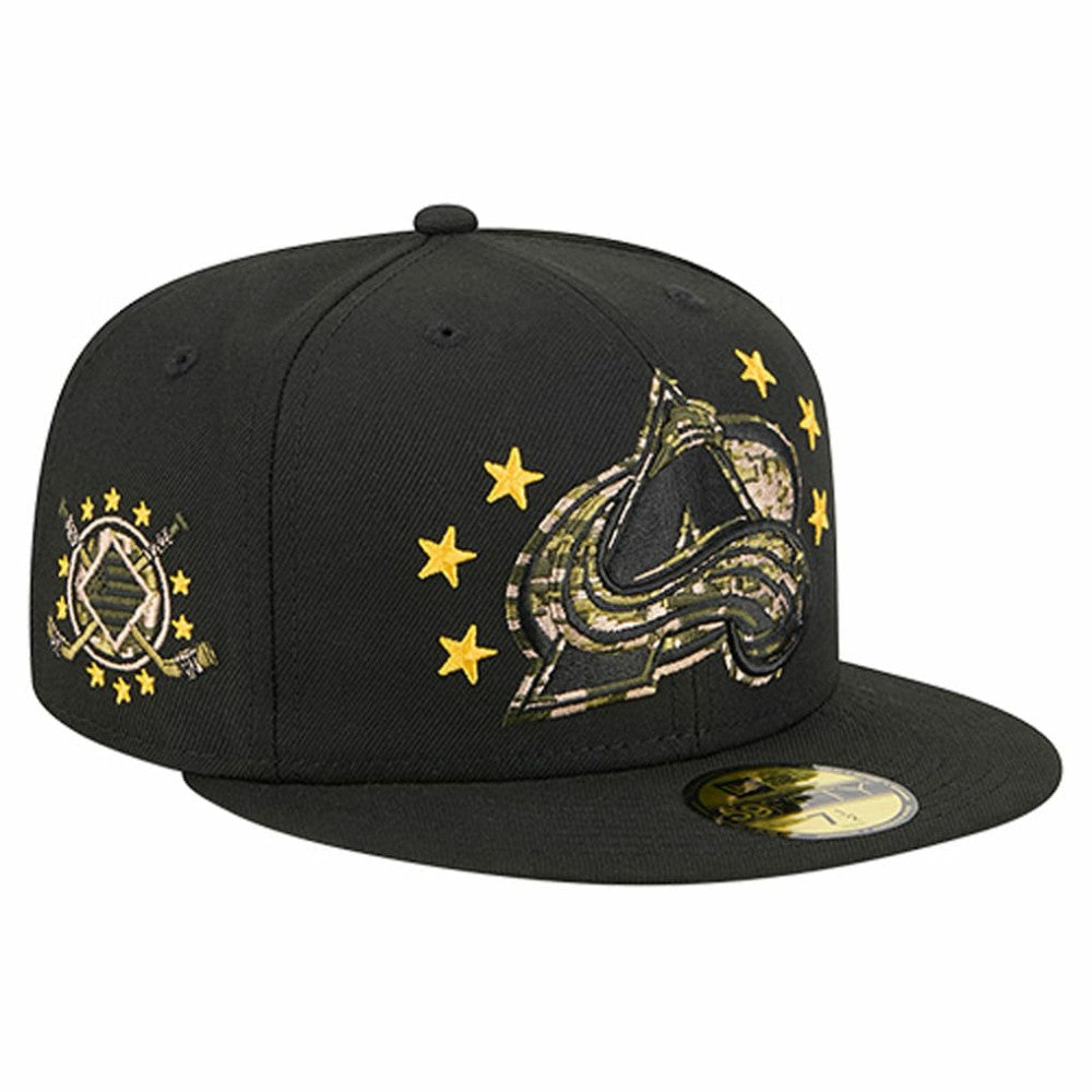 Colorado Avalanche New Era Military Appreciation Digital Camo Stars 59FIFTY Fitted Hat - Black - NHL 203156196