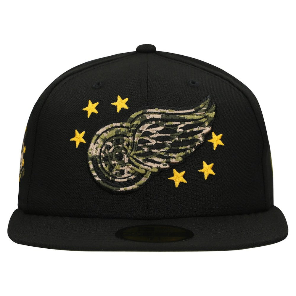 Detroit Red Wings New Era Military Appreciation Digital Camo Stars 59FIFTY Fitted Hat - Black - NHL 203156198