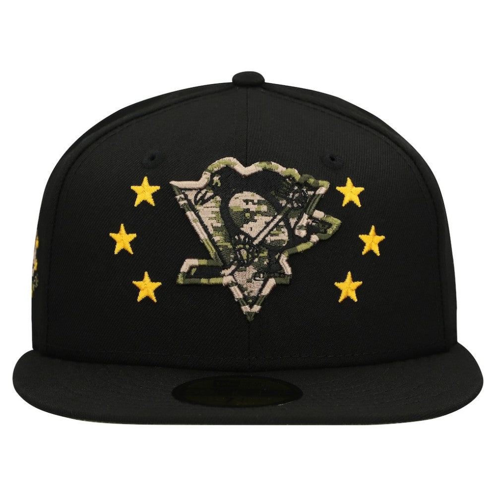 Pittsburgh Penguins New Era Military Appreciation Digital Camo Stars 59FIFTY Fitted Hat - Black - NHL 203156201