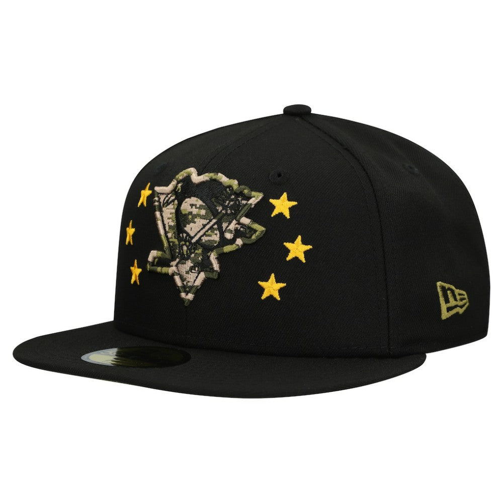 Pittsburgh Penguins New Era Military Appreciation Digital Camo Stars 59FIFTY Fitted Hat - Black - NHL 203156201