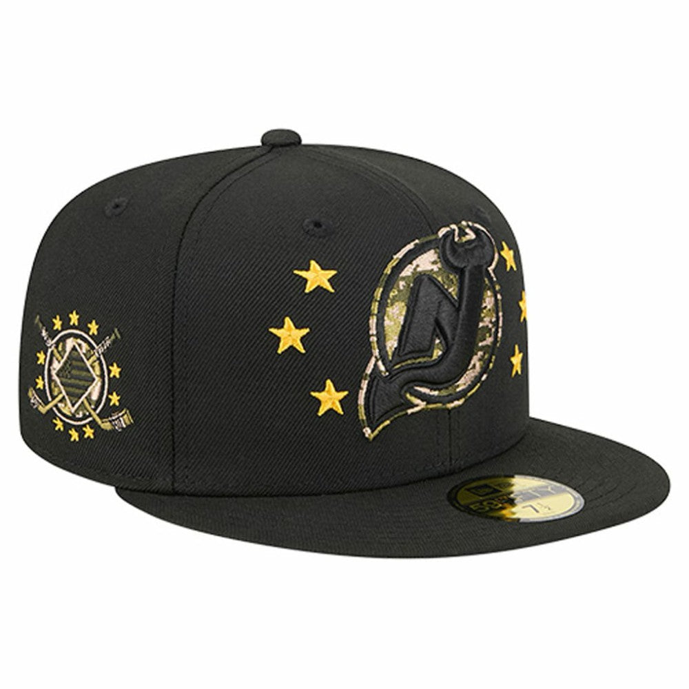 New Jersey Devils New Era Military Appreciation Digital Camo Stars 59FIFTY Fitted Hat - Black - NHL 203156202