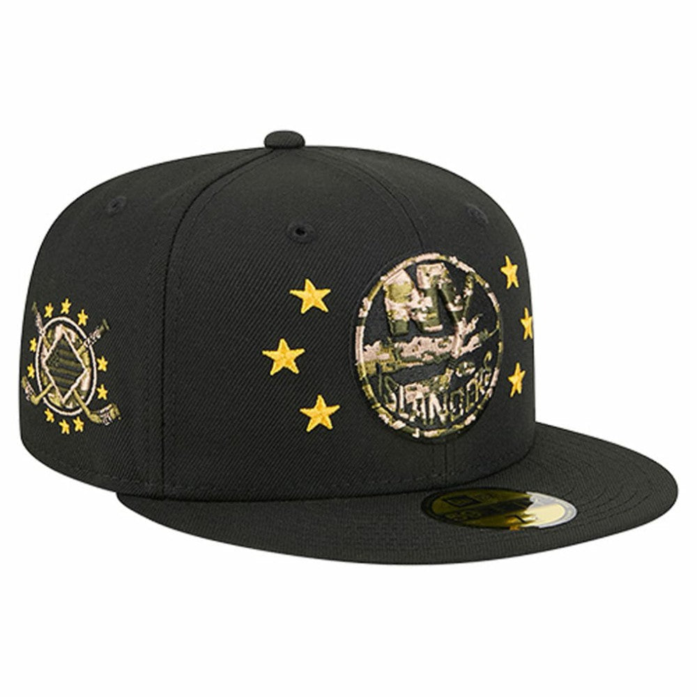 New York Islanders New Era Military Appreciation Digital Camo Stars 59FIFTY Fitted Hat - Black - NHL 203156203
