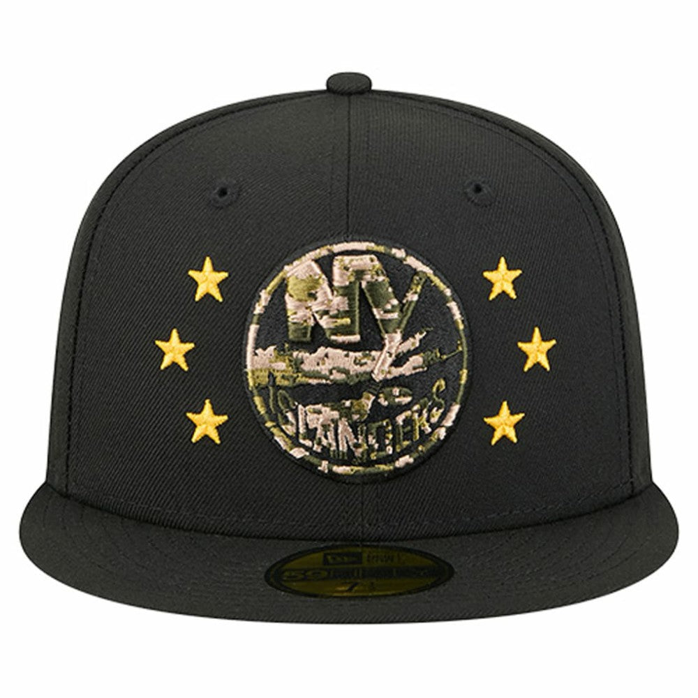 New York Islanders New Era Military Appreciation Digital Camo Stars 59FIFTY Fitted Hat - Black - NHL 203156203