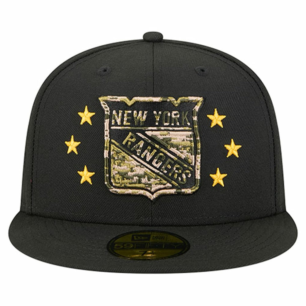 New York Rangers New Era Military Appreciation Digital Camo Stars 59FIFTY Fitted Hat - Black - NHL 203156204