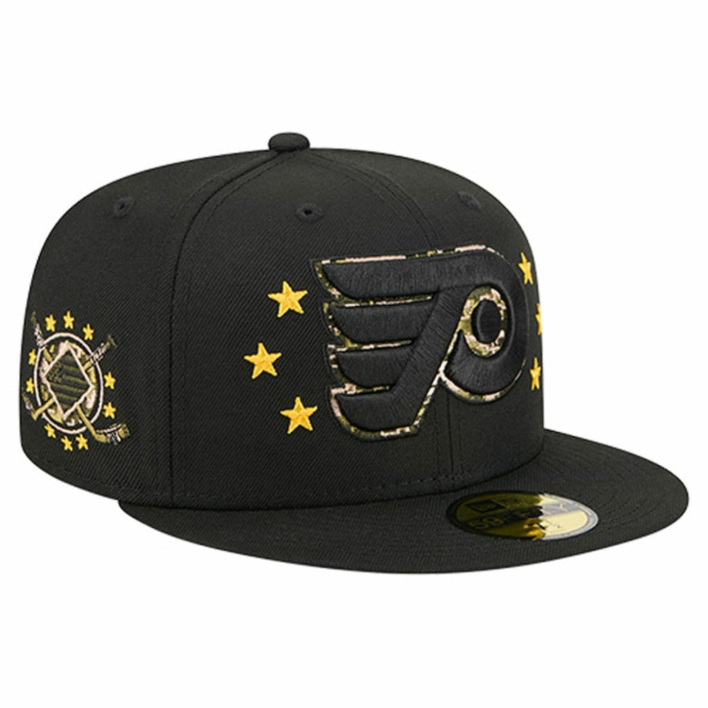 Philadelphia Flyers New Era Military Appreciation Digital Camo Stars 59FIFTY Fitted Hat - Black - NHL 203156205
