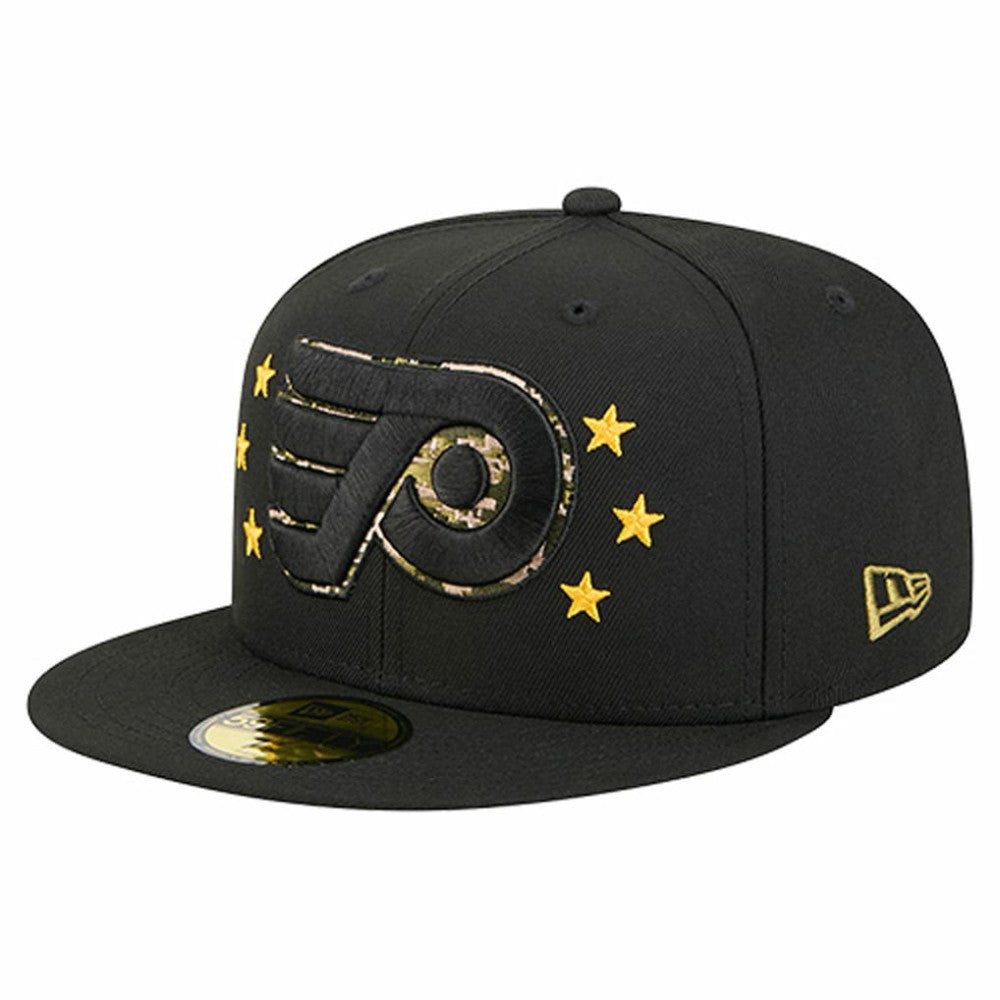 Philadelphia Flyers New Era Military Appreciation Digital Camo Stars 59FIFTY Fitted Hat - Black - NHL 203156205