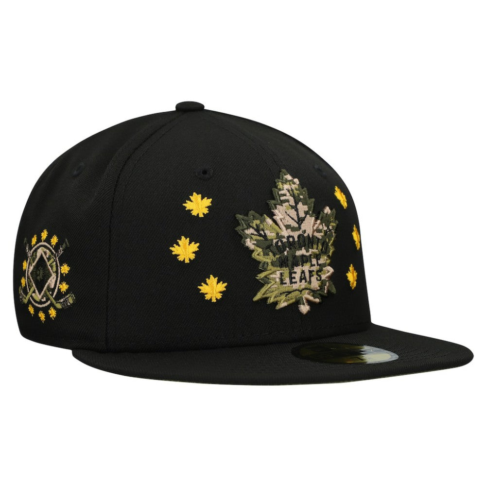 Toronto Maple Leafs New Era Military Appreciation Digital Camo Stars 59FIFTY Fitted Hat - Black - NHL 203156206