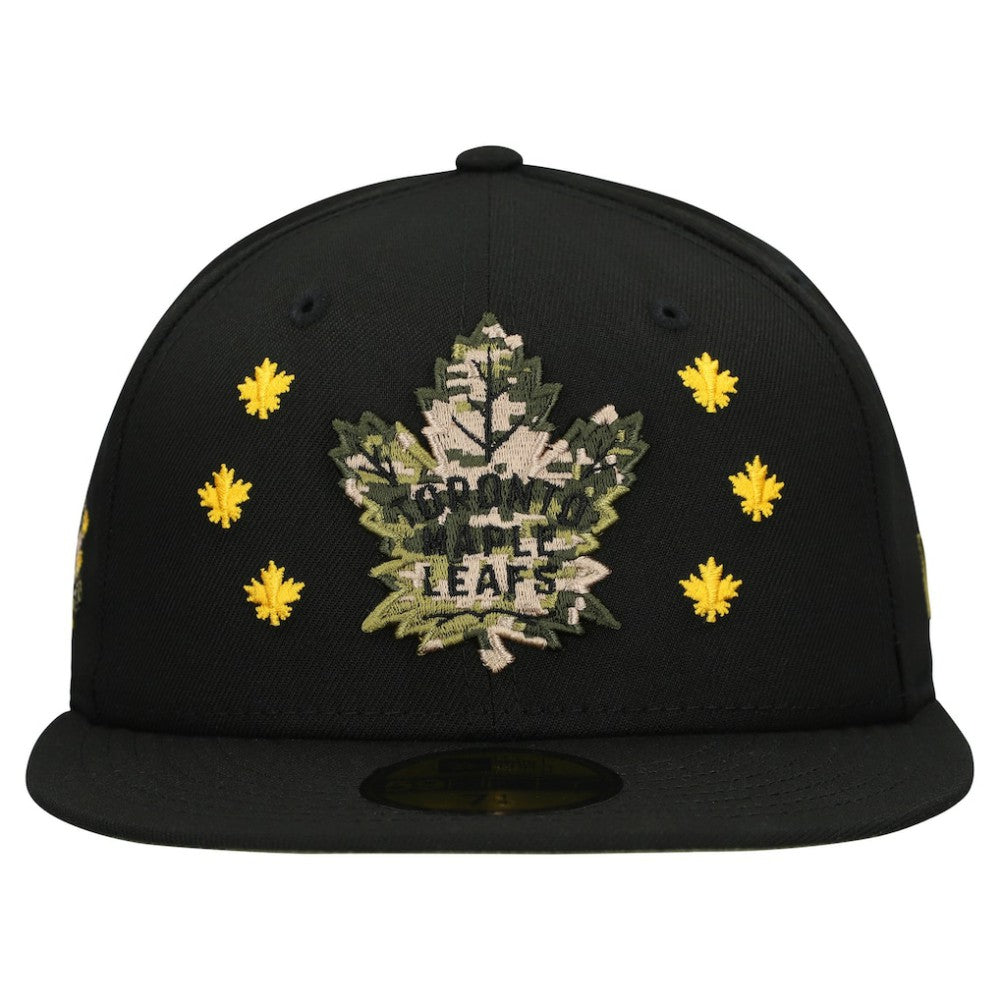 Toronto Maple Leafs New Era Military Appreciation Digital Camo Stars 59FIFTY Fitted Hat - Black - NHL 203156206