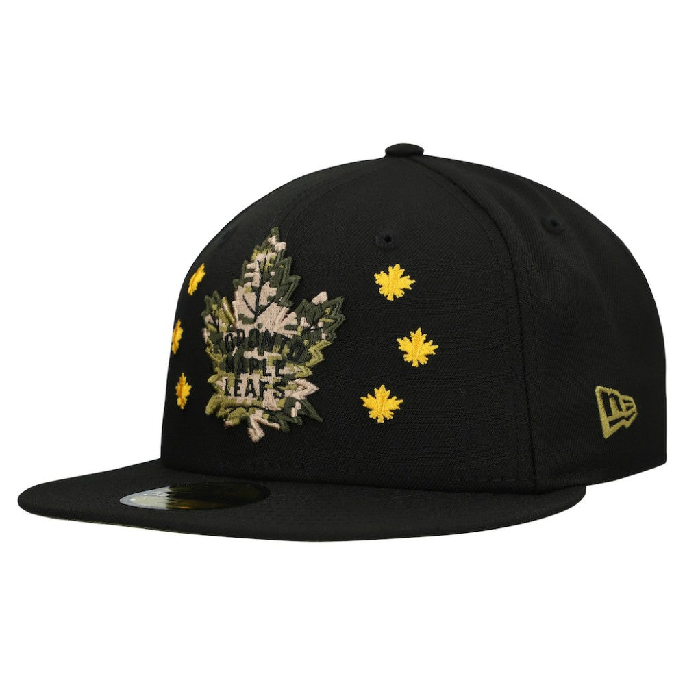 Toronto Maple Leafs New Era Military Appreciation Digital Camo Stars 59FIFTY Fitted Hat - Black - NHL 203156206