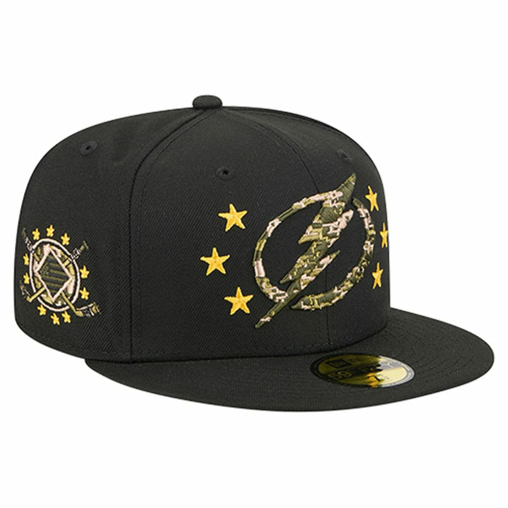 Tampa Bay Lightning New Era Military Appreciation Digital Camo Stars 59FIFTY Fitted Hat - Black - NHL 203156208