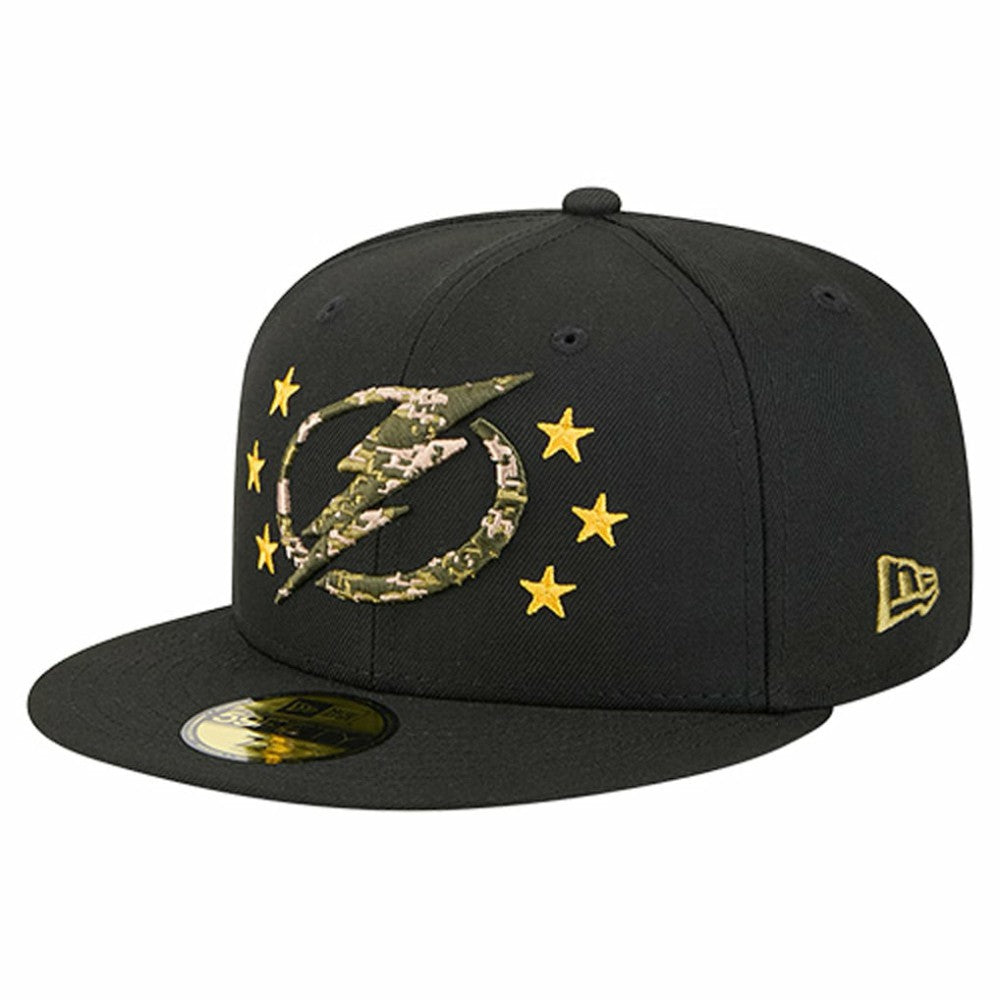 Tampa Bay Lightning New Era Military Appreciation Digital Camo Stars 59FIFTY Fitted Hat - Black - NHL 203156208