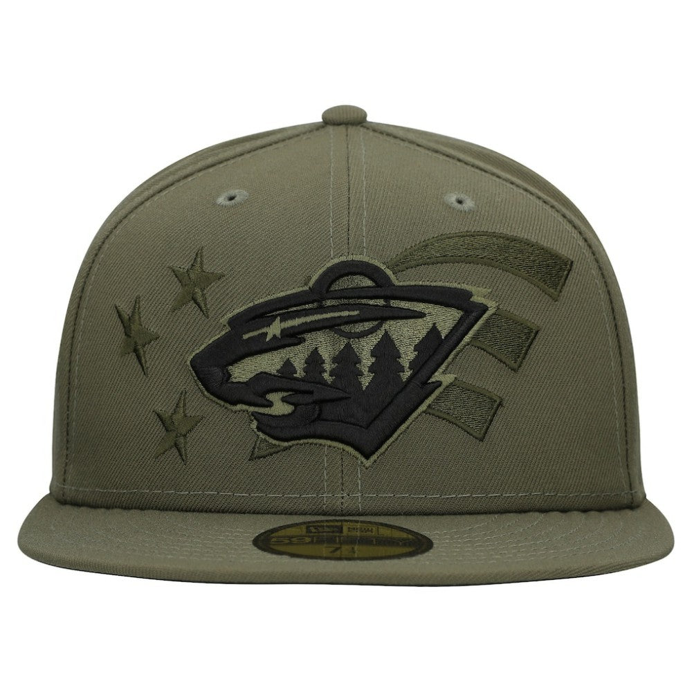 Minnesota Wild New Era Military Appreciation Flag 59FIFTY Fitted Hat - Olive - NHL 203156212