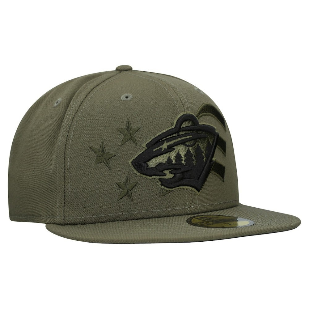 Minnesota Wild New Era Military Appreciation Flag 59FIFTY Fitted Hat - Olive - NHL 203156212