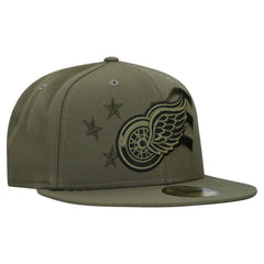 Detroit Red Wings New Era Military Appreciation Flag 59FIFTY Fitted Hat - Olive - NHL 203156216