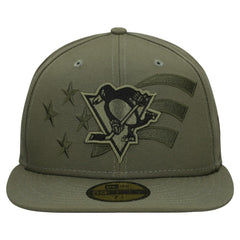Pittsburgh Penguins New Era Military Appreciation Flag 59FIFTY Fitted Hat - Olive - NHL 203156218