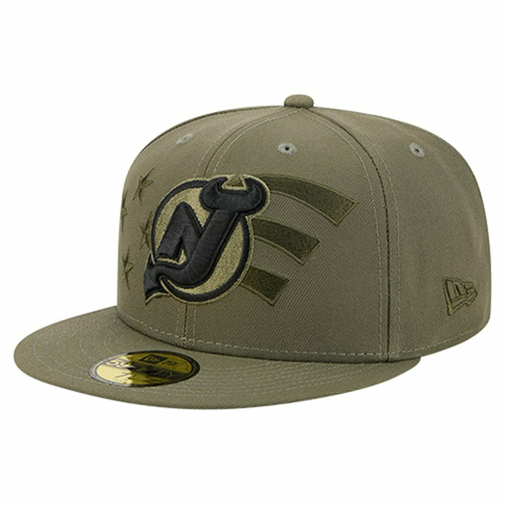 New Jersey Devils New Era Military Appreciation Flag 59FIFTY Fitted Hat - Olive - NHL 203156219