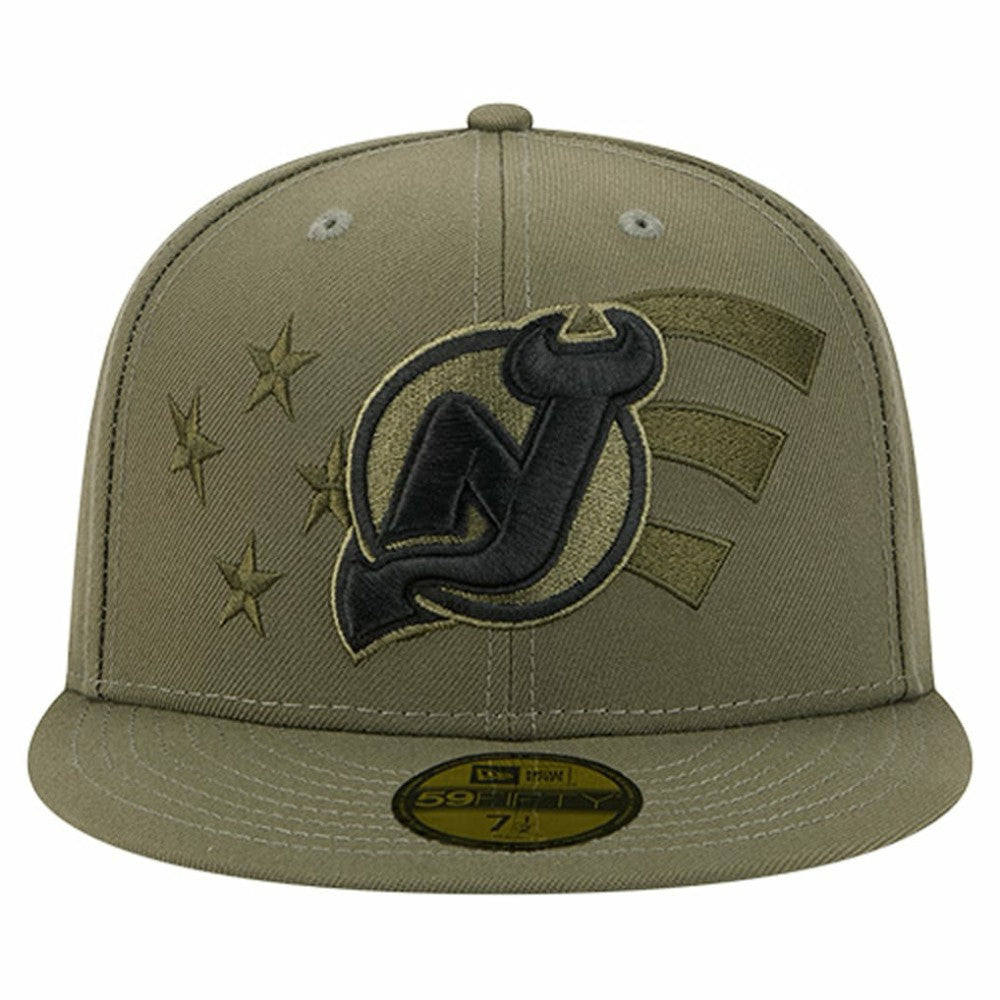 New Jersey Devils New Era Military Appreciation Flag 59FIFTY Fitted Hat - Olive - NHL 203156219