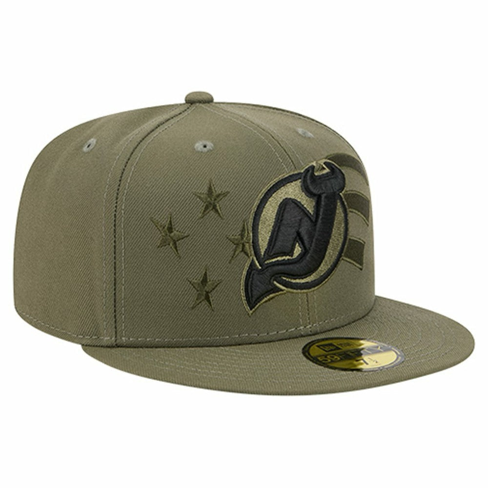 New Jersey Devils New Era Military Appreciation Flag 59FIFTY Fitted Hat - Olive - NHL 203156219