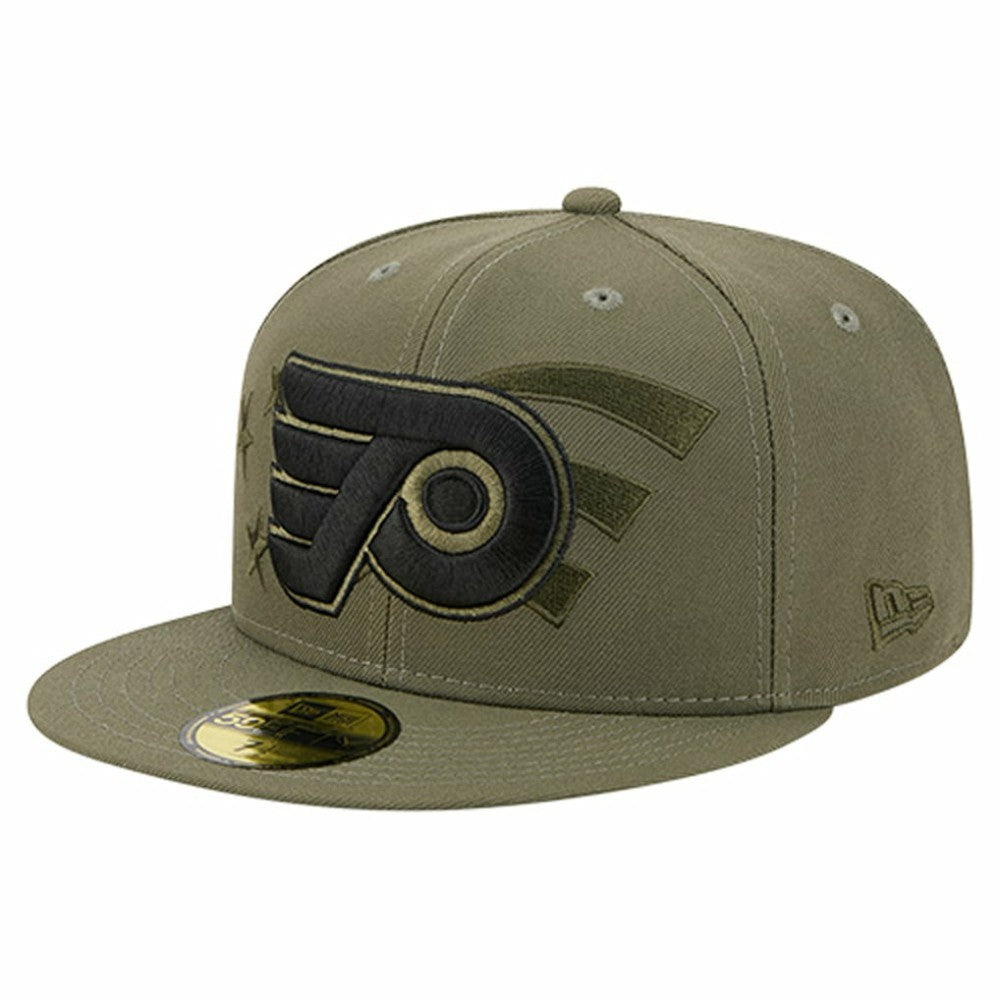 Philadelphia Flyers New Era Military Appreciation Flag 59FIFTY Fitted Hat - Olive - NHL 203156220