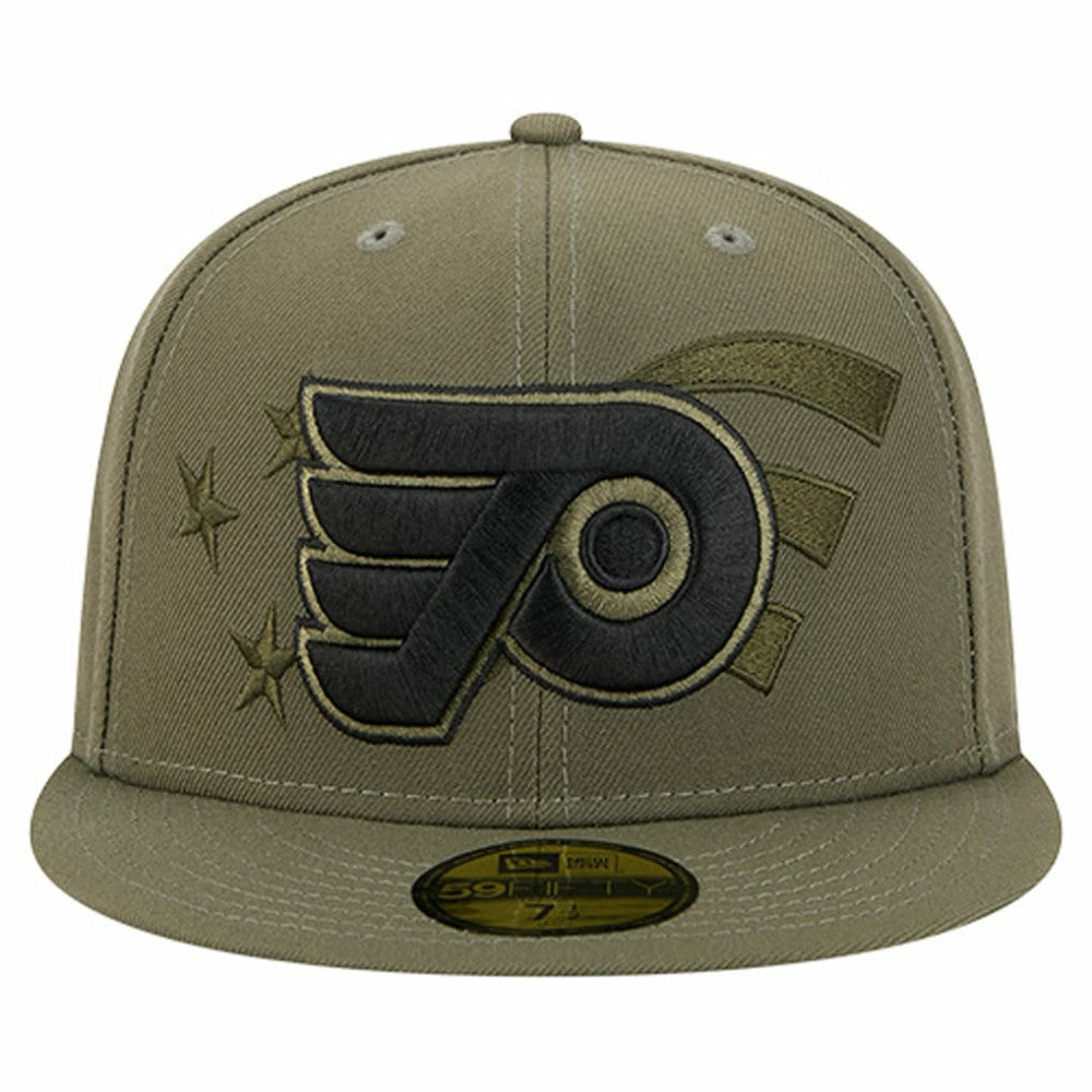 Philadelphia Flyers New Era Military Appreciation Flag 59FIFTY Fitted Hat - Olive - NHL 203156220