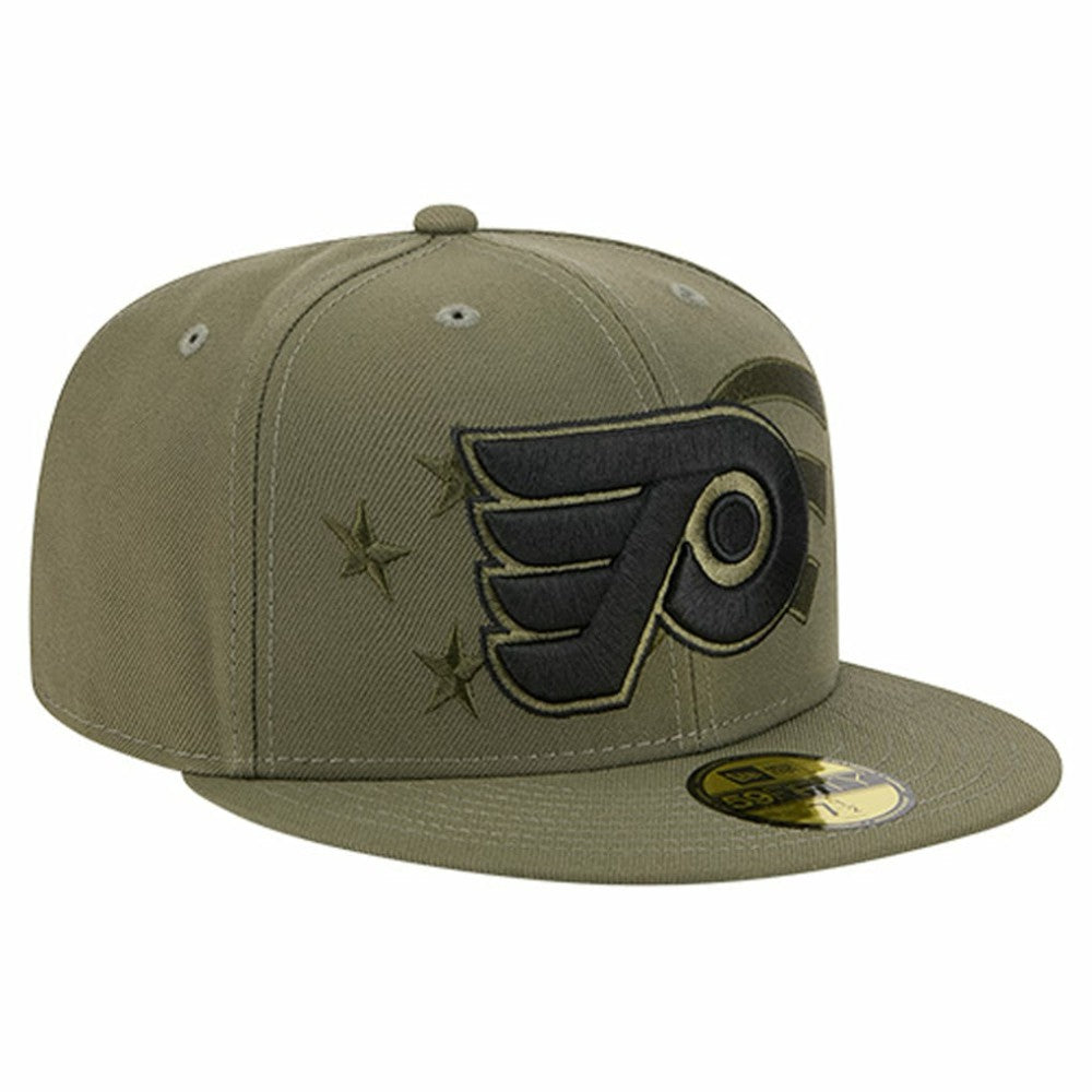 Philadelphia Flyers New Era Military Appreciation Flag 59FIFTY Fitted Hat - Olive - NHL 203156220