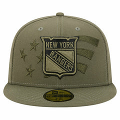 New York Rangers New Era Military Appreciation Flag 59FIFTY Fitted Hat - Olive - NHL 203156221