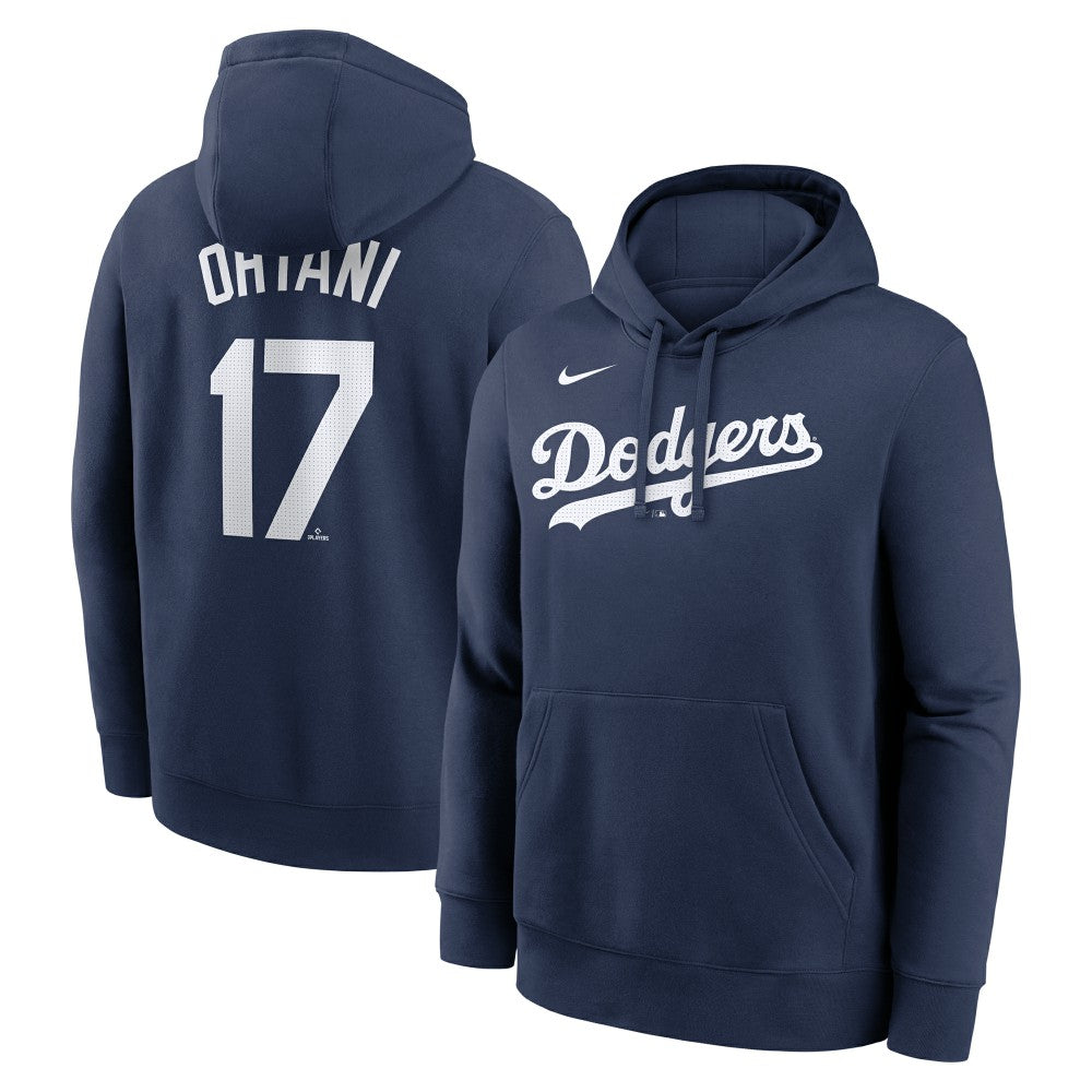 Shohei Ohtani Los Angeles Dodgers Nike Player Name & Number Club Fleece Pullover Hoodie - Navy - Nike on Sale