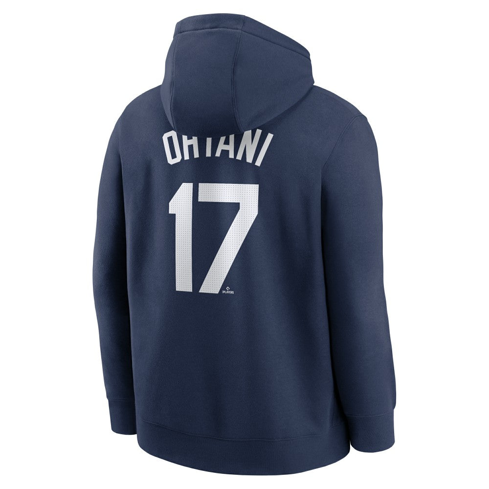 Shohei Ohtani Los Angeles Dodgers Nike Player Name & Number Club Fleece Pullover Hoodie - Navy - Nike on Sale