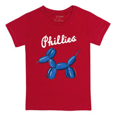 Philadelphia Phillies Tiny Turnip Youth Balloon Dog T-Shirt - Red - MLB Discount