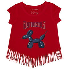 Washington Nationals Tiny Turnip Girls Youth Balloon Dog Fringe T-Shirt - Red - MLB Online