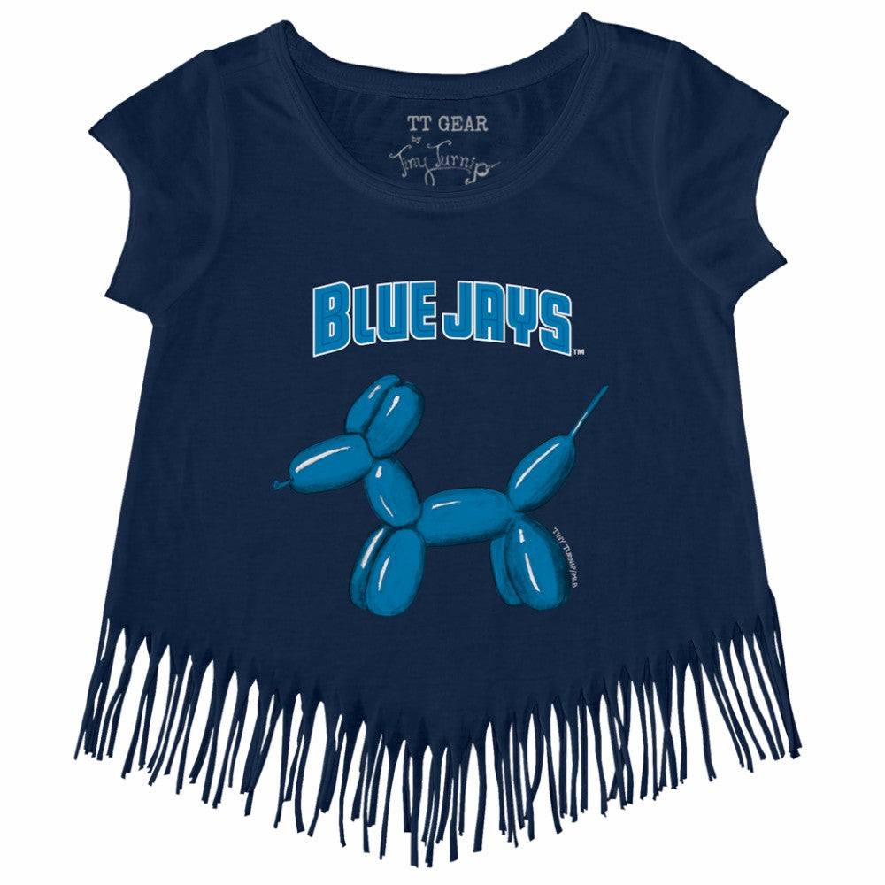 Toronto Blue Jays Tiny Turnip Girls Youth Balloon Dog Fringe T-Shirt - Navy - MLB Online