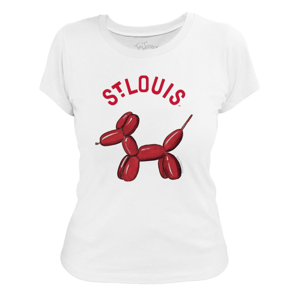 St. Louis Cardinals Tiny Turnip Women's Balloon Dog T-Shirt - White - MLB Discount