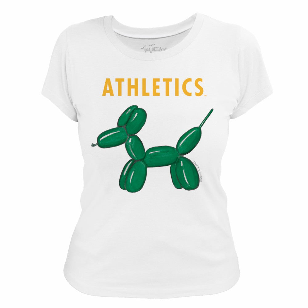 Athletics Tiny Turnip Women's Balloon Dog T-Shirt - White - MLB on Sale