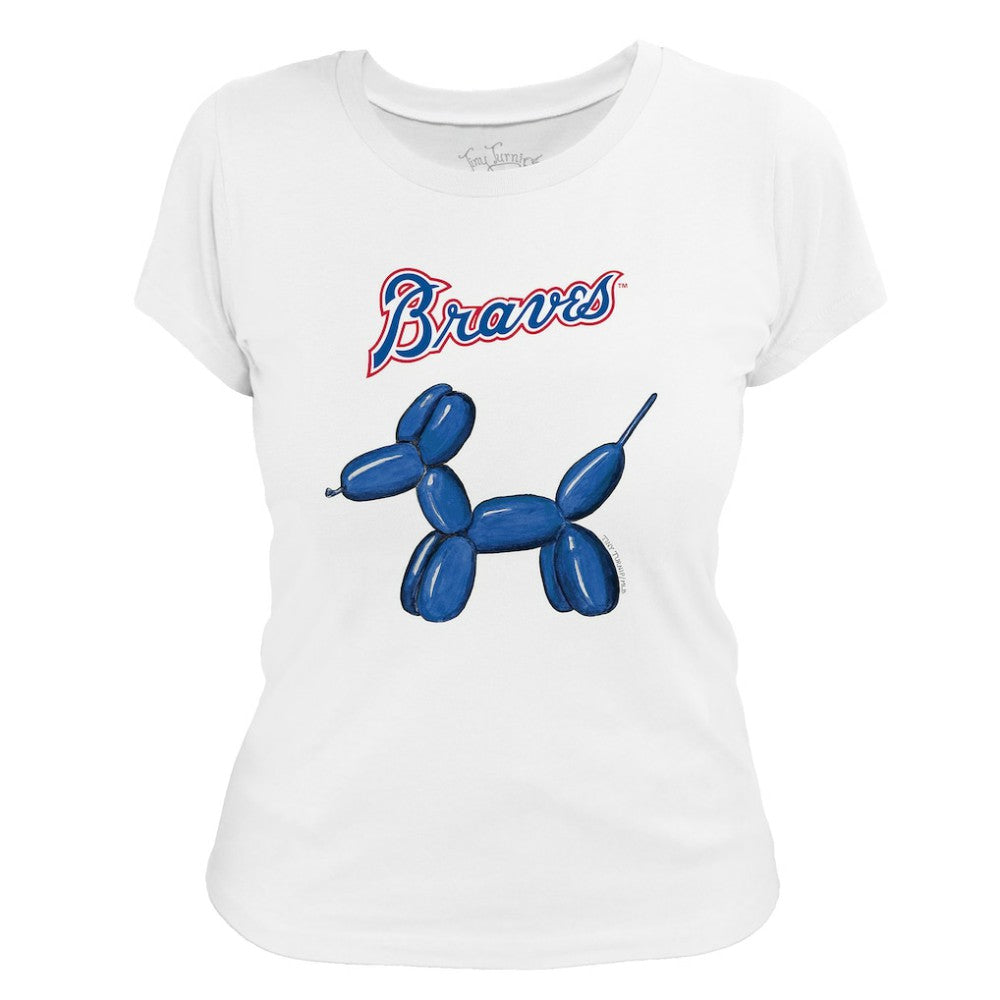 Atlanta Braves Tiny Turnip Women's Balloon Dog T-Shirt - White - MLB Online
