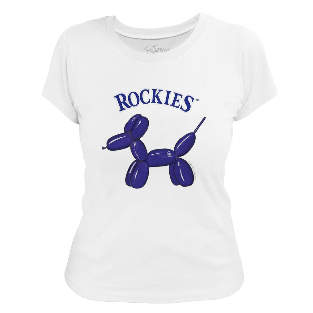 Colorado Rockies Tiny Turnip Women's Balloon Dog T-Shirt - White - MLB Discount