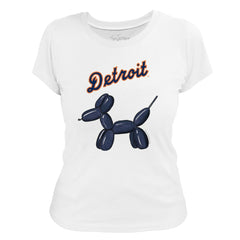 Detroit Tigers Tiny Turnip Women's Balloon Dog T-Shirt - White - MLB on Sale