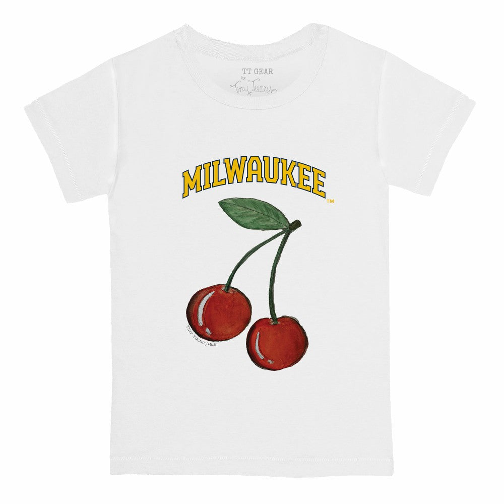 Milwaukee Brewers Tiny Turnip  Youth Cherries T-Shirt - White - MLB Lifestyle