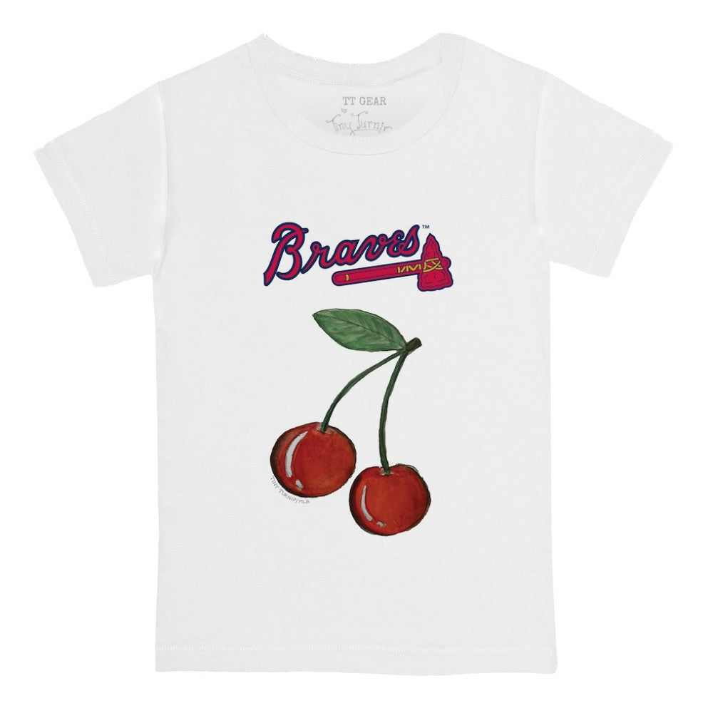 Atlanta Braves Tiny Turnip  Youth Cherries T-Shirt - White - MLB Lifestyle