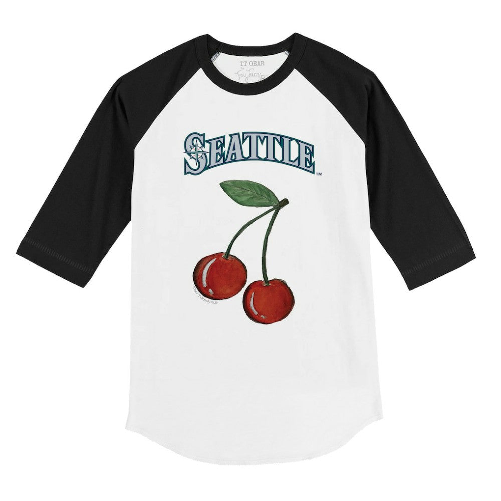 Seattle Mariners Tiny Turnip Youth Cherries 3/4-Sleeve Raglan Baseball T-Shirt - White - MLB on Sale