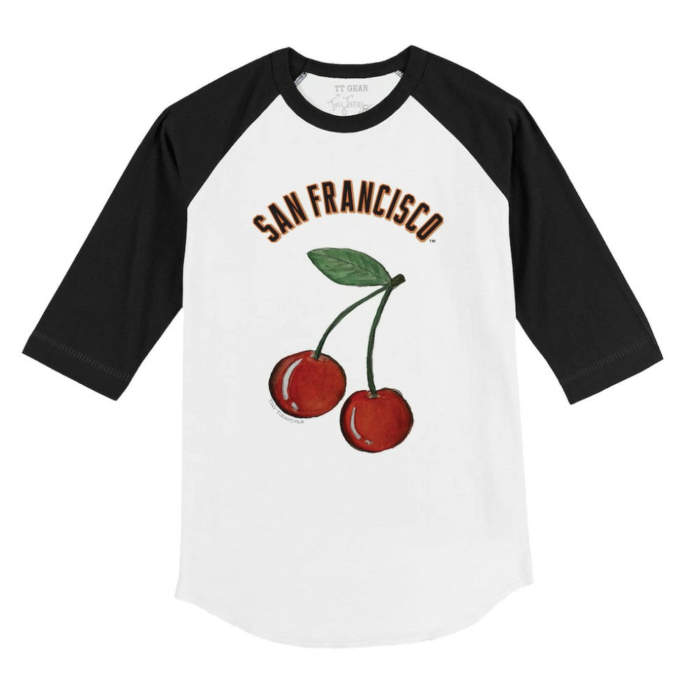 San Francisco Giants Tiny Turnip Youth Cherries 3/4-Sleeve Raglan Baseball T-Shirt - White - MLB Online